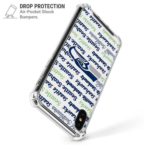 NFL Seattle Seahawks Print iPhone XS Max Clear Case